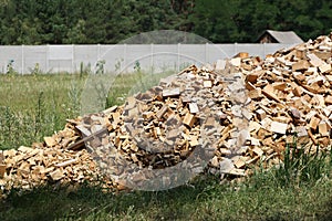 Scrap heap of wooden planks