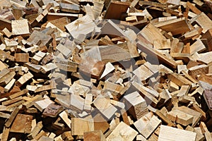 Scrap heap of wooden planks