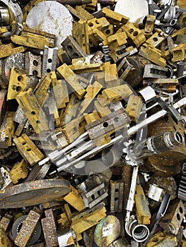 Scrap iron rusting in a heap