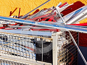 Scrap metal in a container photo