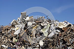 Scrap metal garbage waste dump photo