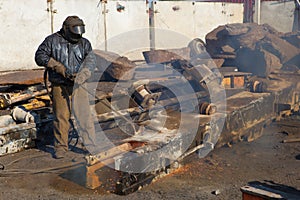 Scrap metal gas welding for refining