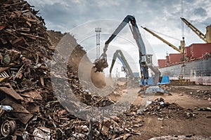 Scrap metal transshipment port.