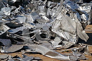 Scrap metal at a scrap yard in the port in Magdeburg