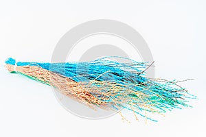 Scrap of network cable wire isolated on white