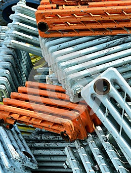 Scrap yard, scrap metal on waste dump in a recycling company