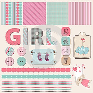 Scrapbook Baby Girl Set