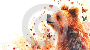 A scrapbook background with a bear. photo