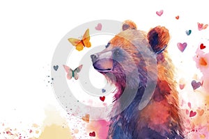 A scrapbook background with a bear. photo