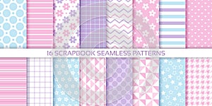Scrapbook backgrounds. Pastel seamless pattern. Vector illustration