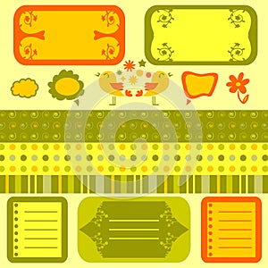 Scrapbook cute elements seamless patterns