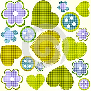 Scrapbook design elements set frames buttons