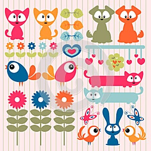 Scrapbook elements cute animals