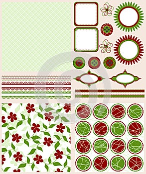 Scrapbook elements and patterns for design,