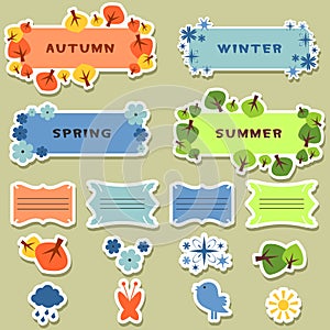 Scrapbook elements stickers four seasons