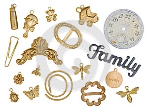 Scrapbook Gold Charms photo
