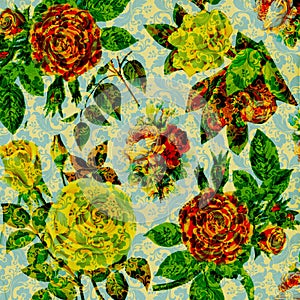 Scrapbook vintage floral collage Background