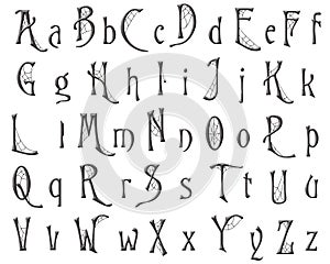Scrapbooking Alphabet Cobweb Halloween Design