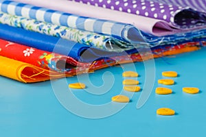 Scrapbooking craft materials on bright background