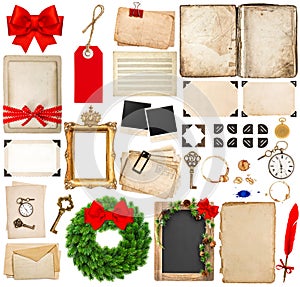 Scrapbooking elements for christmas holidays greetings photo