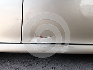 Scratch on a car`s Door,  Scratch on the car surface