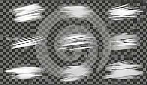 Scratch card elements set on transparent background