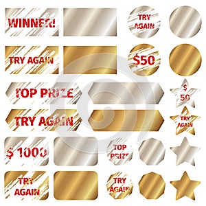 Scratch card vector elements