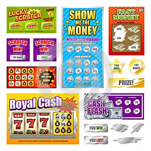 Scratch Lottery Cards Set