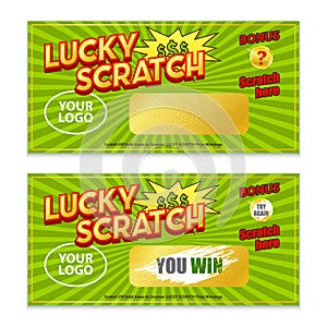 Scratch Lottery Game Win Card