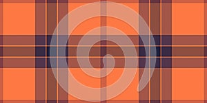 Scratch pattern plaid texture, hounds tartan vector check. Fibrous background textile fabric seamless in orange and pink colors