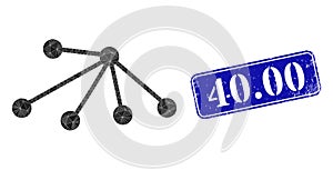 Scratched 40.00 Stamp and Connect Triangle Filled Icon