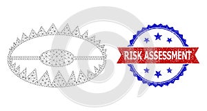 Scratched Bicolor Risk Assessment Stamp Seal and Trap Web Mesh Icon