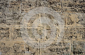 Scratched coquina stone wall