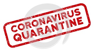 Scratched Coronavirus Quarantine Seal with Rounded Rectangle Contour