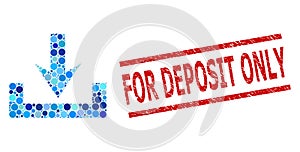Scratched For Deposit Only Stamp Seal and Downloads Composition of Circles