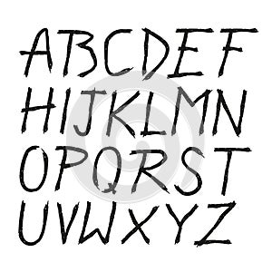 Scratched doodle Hand drawn letters font.