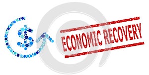 Scratched Economic Recovery Stamp Print and Chargeback Composition of Rounded Dots