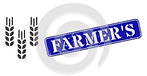 Scratched Farmer'S Watermark and Barley Crop Lowpoly Icon photo