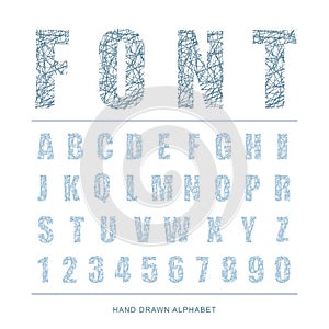 Scratched font Style alphabet, Vector illustration.