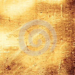 Scratched gold metal background