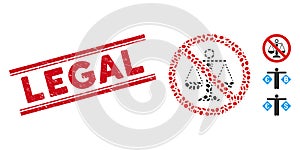 Scratched Legal Line Seal and Collage No Scales Icon