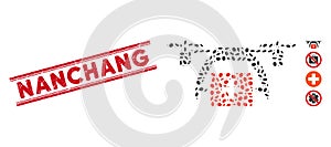 Scratched Nanchang Line Seal with Mosaic First Aid Drone Icon photo