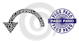 Scratched Pago Seal and Geometric Rotate Ccw Mosaic photo