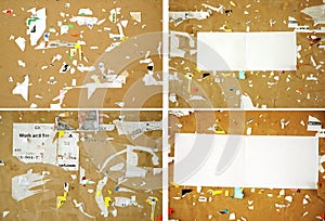 Scratched paper on a cork board