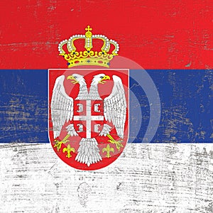 Scratched Serbia flag