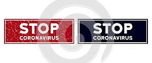 Scratched Stop Coronavirus Rectangular Watermark