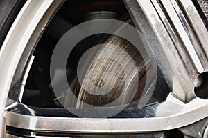 Scratched surface brake disc