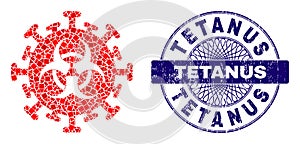 Scratched Tetanus Stamp Seal and Geometric Hazard Virus Mosaic