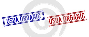 Scratched Textured USDA ORGANIC Stamp Seals with Double Lines
