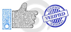 Scratched Verified Badge and Network Thumb Up Mesh